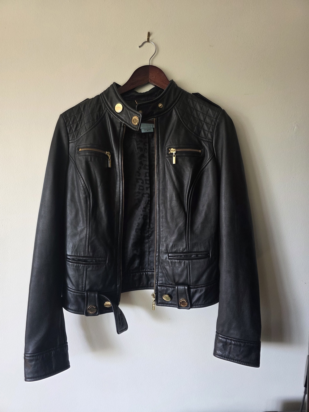 GUESS by Marciano Lamb Leather Moto Jacket